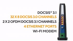 ARRIS (SBG8300) - Cable Modem Router Combo - Fast DOCSIS 3.1 Gigabit & AC2350 WiFi ,Comcast Xfinity, Cox, Spectrum & more, 1 Gbps Max Internet Speeds , 4 OFDM Channels