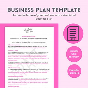 Business Plan Template: Startup Strategy, Editable Word Document (digital Download) - Etsy Australia
