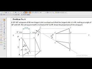 Projection of planes 6th problem Engineering Graphics, projection of planes engineering drawing