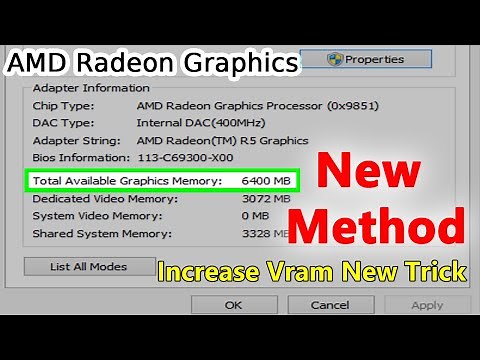 How to Increase AMD Radeon Graphics Dedicated Video Ram 1GB 2GB 3GB 4GB New Method 2020
