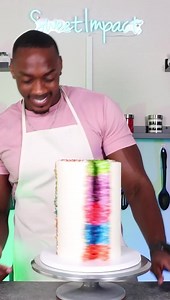 Tri Geode Cake! This one took even longer than the last but I love all the vibrant colors. I've gotten questions about how to cut tall cakes like this so I'll make a how to video soon! #cakedecorating #cakeart #cake #cakedesign | The Sweet Impact