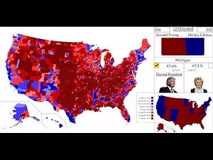 [4K HD] 2016 American Presidential Election Results Map : State by State