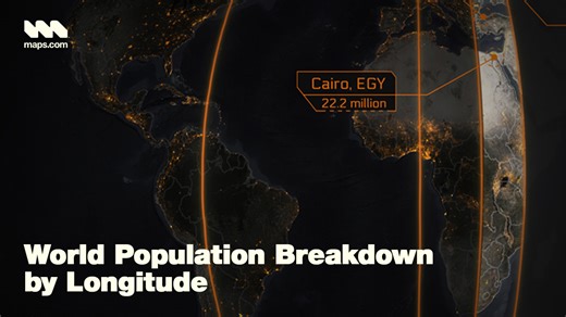 World Population Breakdown by Longitude