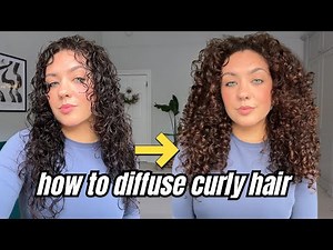 HOW TO DIFFUSE CURLY HAIR | Step By Step, No Frizz, For Beginners