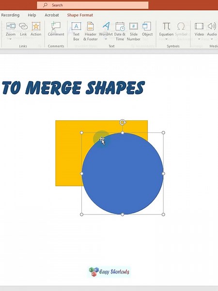 merge shapes in ms powerpoint #mspowerpoint #microsoftoffice