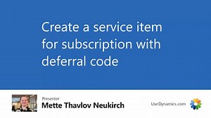Create a service item for subscription