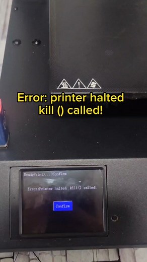 Error: printer halted kill () called! este error se generó en una artillery genius anteriormente también este mismo problema me lo presento una X1 #h3cho3d #impresora3d #3dprinting #impresion3D #artillery #artillerygeniuspro #artillerysidewinderx2