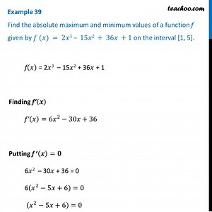 Example 27 - Find absolute maximum, minimum values of f(x)