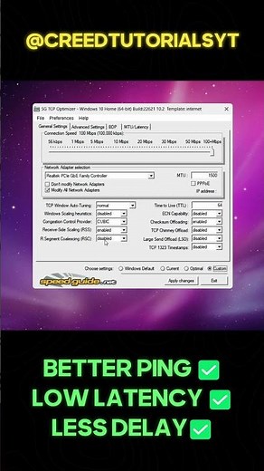 TCP OPTIMIZER - BEST SETTINGS FOR FORTNITE! #shorts #fortnite #fortniteshorts #gaming