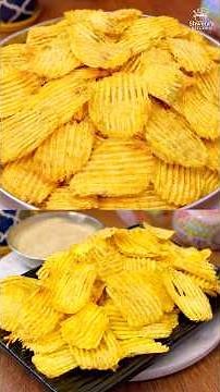 Crispy Aloo Chips Recipe | Homemade Potato Chips | How to Make Potato Chips | Potato wafers recipe