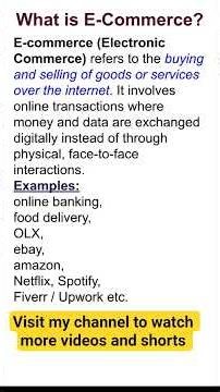 What is E-commerce?