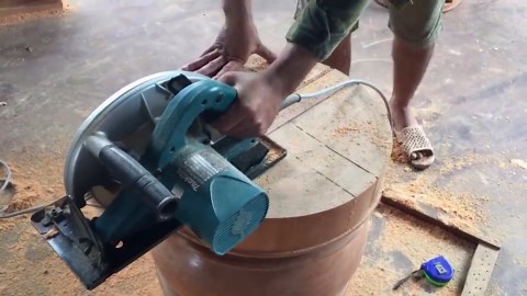 Stunning Craftsmanship Behind a Giant Round Dining Table