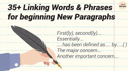 Top 35  Linking Words and Phrases for beginning New Paragraphs
