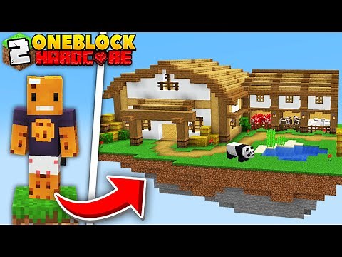 I Built an ANIMAL BARN on ONE BLOCK Minecraft