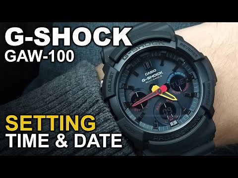 GShock GAW-100 - Setting Time and Date tutorial