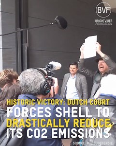 241K views · 1K reactions | World first! Amazing news. Dutch court ⚖️ forces major polluter Shell to drastically reduce its CO2 emissions. It showcases what can be done when citizens and NGOs unite  | BrightVibes | Facebook