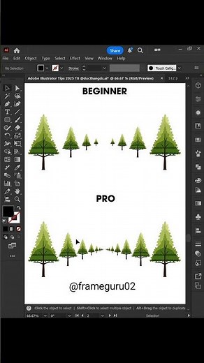 Illustrator 2025: Tree Line with Scale Tool | Beginners & Pro