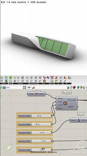 Grasshopper - EX 14 - Iso curve + MD slider #parametricdesign #grasshopper #design