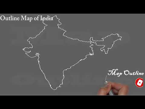 How to draw Map of India / Outline Map of India / Easy Trick to Draw Map of India