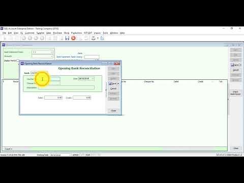 SQL Accounting Software Tutorial 042 Opening Bank Reconciliation