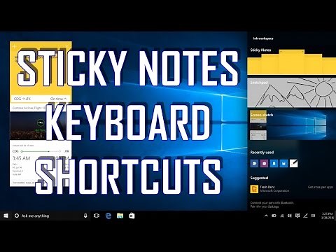 Windows 10 Tips - STICKY NOTES KEYBOARD SHORTCUTS