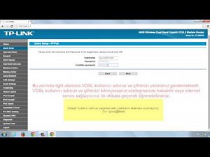 TP-LINK TD-W9980 VDSL2 MODEM KURULUMU