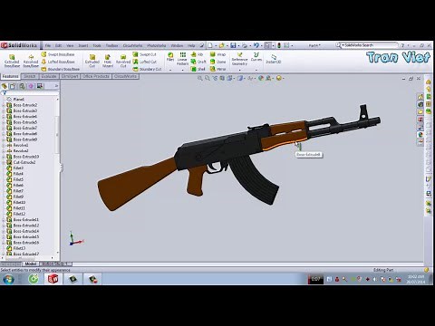 SolidWorks Tutorial : AK47 Rifle