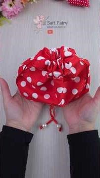 Easy Drawstring Pouch Tutorial – Cute Polka Dot Gift Bags for Beginners #DIYWallet#SewingTutorial