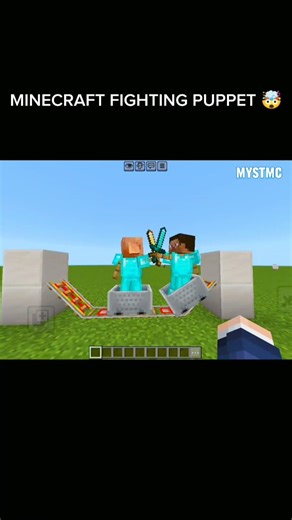 Fighting Puppets in Minecraft 😱 | Crazy Armor Stand Trick #shorts