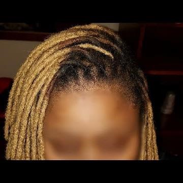 Instant crochet loc extensions on natural baby locs