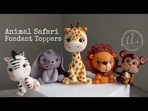 Animal Safari Fondant Toppers / Jungle Animal Cake Toppers / Baby Safari Animals / Jungle Safari