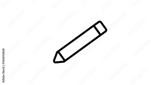 Pencil icon for digital design projects such as graphic design, creative writing, education, or office supplies branding. Stock Video