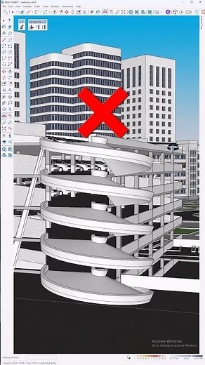 SketchUp Tutorial Modeling a spiral parking ramp with precise curves & a clean architectural workflo