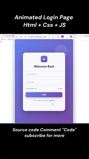 login page using HTML CSS JS #html #css #javascript #coding #engineering #comments #like #subscribe