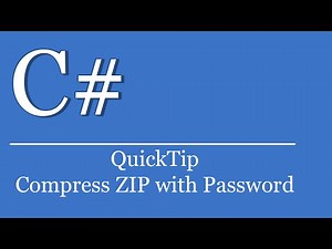 QuickTip #144.4 - C# Visual Studio .NET Tutorial - Compress Folder to ZIP | Password Protection