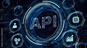 API - Application Programming Interface. Software development tool. Business, modern technology, internet and networking concept.