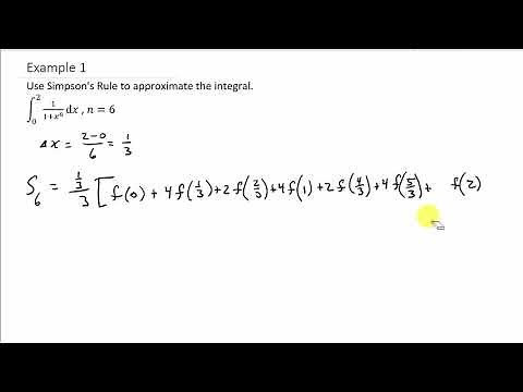 Simpsons Rule For Approximating Integrals Example 1