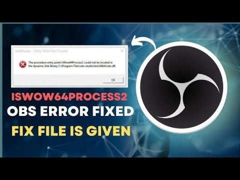 Fix Obs64 Error: Entry Point Not Found | Easy OBS Studio Solution (Windows 7/10/11)