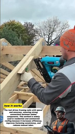 Rapid Roof Framing: Securing Rafters with a Heavy-Duty Nail Gun