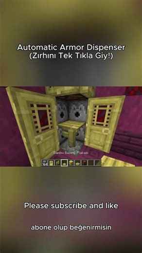 Minecraft | Zırhını Tek Tıkla Giy! ⚔️ Automatic Armor Dispenser