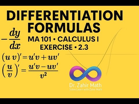 MA 101 – Calculus I | Section 2.3 – Differentiation Formulas (Algebraic Functions)