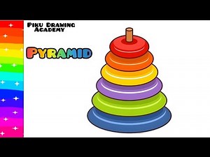 Colourful Pyramid Drawing and Colouring for Kids and Toddlers | How to Draw a Cute Pyramid | Art's