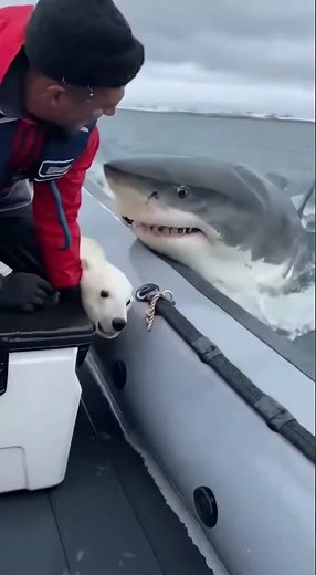 🫣 Saving a Polar Bear Pup from a Shark!