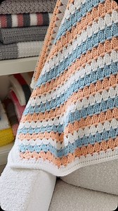 10K views · 461 reactions | Our classic Modern Granny in Peach and Blue is one of our earliest patterns we shared! We still are in love so we republished the post today, added links to other variations, and took new photos of this classic beauty. Find the pattern here: https://daisyfarmcrafts.com/crochet-modern-granny-blanket-in-peach-and-blue/ Or click the link in our profile. | Daisy Farm Crafts | Facebook