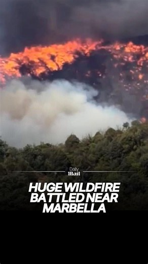 Helicopters scoup water to try and put out wildfire near Marbella