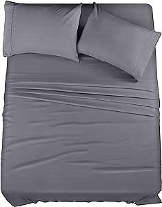 Utopia Bedding Full Sheet Set – 4 Piece Bed Sheets for Full Size Bed, Soft and Breathable Microfiber, Includes 1 Fitted Sheet, 1 Flat Sheet and 2 Pillowcases (Grey)
