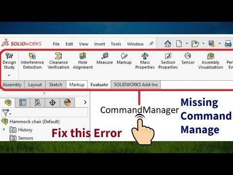 Command Manager tabs missing in solidworks