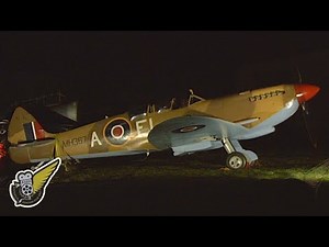 WW2 Spitfire At Night - Merlin Engine Exhaust Glow