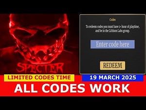 *ALL CODES* SPECTER ROBLOX | LIMITED CODES TIME | 03/19/2025