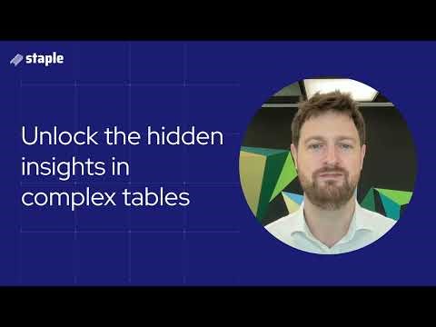 How to extract data from complex tables using Staple AI's Intelligent tables?